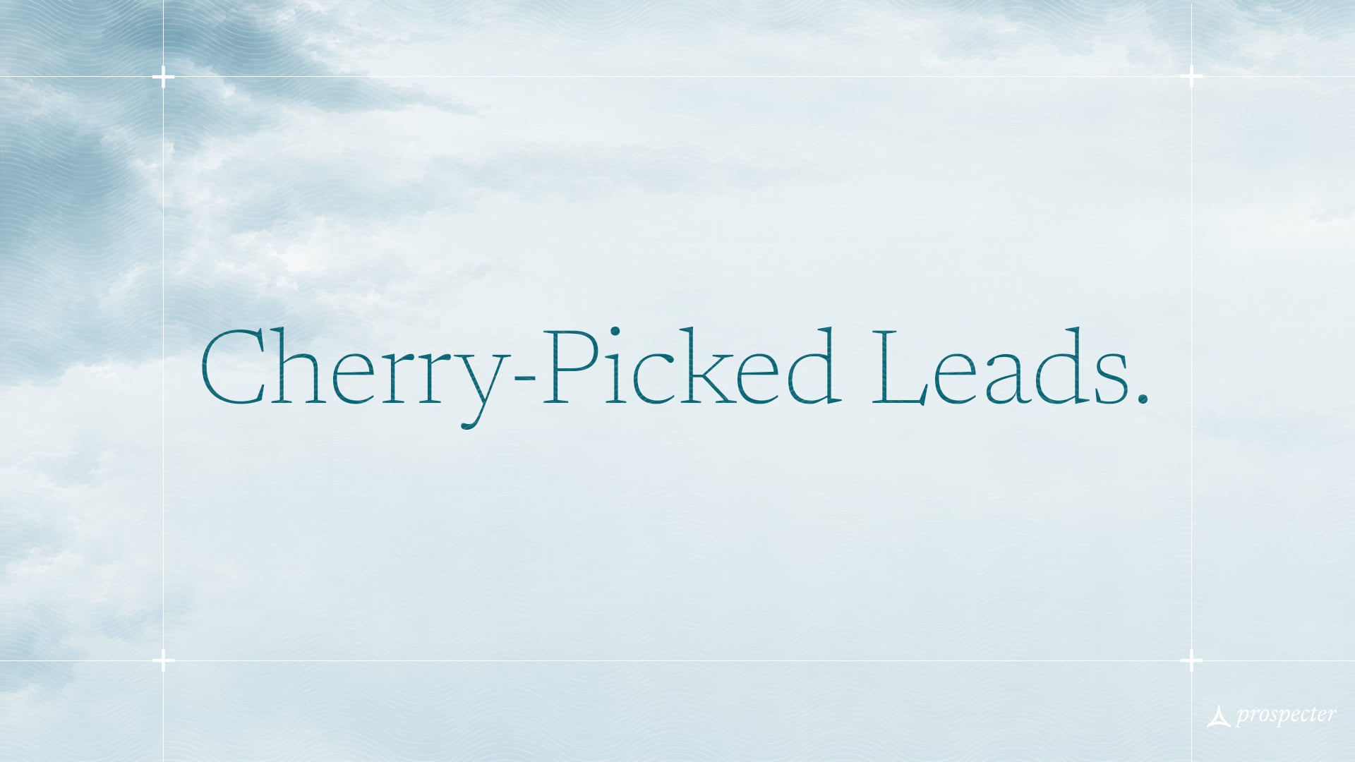 The Prospecter film: the words Cherry-Picked Leads over a pale sky.